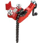 VEVOR Screw Bench Chain Vise 1/8 to 5-Inch Pipe Capacity, Heavy Duty Bench Chain Pipe Vise with Crank Handle, Neoprene-Coated Jaw, Cast Iron Material Ideal for a Variety of Pipes