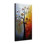 Wieco Art Life Tree Large Vertical Wall Art Modern Abstract Flowers 100% Hand Painted Floral Oil Paintings on Canvas Wall Art Work Ready to Hang for Dining Room Kitchen Home Decor XL