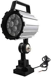 110V-220V, Adjustable Multipurpose Worklight,LED Work Light for Lathe, CNC Milling Machine, Drilling Machine, Aluminum Alloy, Short Arm, Silver-Black 12.00W, 220.00V