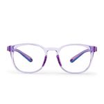 Intellilens | Zero Power Blue Cut Computer Glasses | Anti Glare, Lightweight & Blocks Harmful Rays | UV Protection Specs | For Boys & Girls | Purple | Round | Small