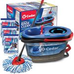 O-Cedar EasyWring RinseClean Microfiber Spin Mop & Bucket Floor Cleaning System with 3 Extra Refills, Grey