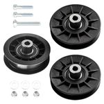 Fennoral 532194326 V-Groove Idler Pulley & 532194327 Flat Idler Pulley w/Screw Kit Replaces 194326, 194327, 280-6630, 705080, 13179, 705079 for Husqvarna Lawn Mowers/Tractors