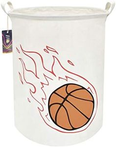 HKEC 19.7’’ Basketball Laundry Hamper, Dirty Clothes Hamper for Boys Room,Sports Laundry Basket,Toy Bins, Gift Baskets,Baby Nursery(Basketball)