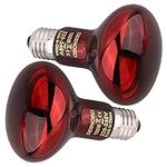 DERNORD Infrared Lamp Red Light - 100W Reptile Red Bulb Heat Lamp Red Light Bulbs for Tortoise Chameleon Bearded Dragon Turtle Vivarium 2 Pack