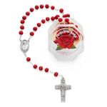 Mondo Cattolico Rosary Beads catholic for Women and Men Blessed During Pope's Angelus, Catholic World Five-Decade Rosary in Pope Francis Rose Petals