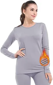 MANCYFIT Thermal Underwear for Women Long Johns Set Fleece Lined Ultra Soft Grey 3X-Large