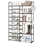 MOCINE 10 Tier Metal Shoe Rack,Shoe Shelf, 10 + 5 Tier Metal Shoes Rack for Entryway/Hallway/Closet/Bedroom,Shoe Rack Storage Organizer Shoe Rack Garage,Large Shoe Rack