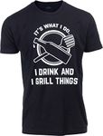 That's What I Do, I Drink and I Grill Things | Funny BBQ Grilling, Griller Geek Dad Shirt for Men, Tee - Black, XX-Large