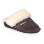 Nuknuuk Joy Women's Shearling Slippers - Comfy Indoor/Outdoor Scuff Slippers with Memory Foam/Anti-Slip Outsole (Stone, US Footwear Size System, Adult, Women, Numeric, Medium, 11)