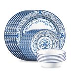 Corelle Portofino Round Dinnerware Set for 6 | Service for 6, 18 Piece Set | Easy-to-Clean Plates and Bowls | Proudly Made in The USA | Triple Layer Strong Glass is Resistant to Chips and Cracks