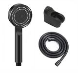 HIRVAX Black Handheld Shower Head For Bathroom Hand Shower With 1.5Mtr Hose Pipe And Shower Stand High-Pressure Water Flow, 5 IN 1 multi-functional Shower Head