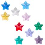 Healifty 100pcs Crystal Star Beads 14mm Glass Beads Star Loose Beads Charms for DIY Craft Bracelets Necklace Earring Jewelry Making Chandelier Parts Suncatcher
