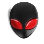 Black 3D Alien Head Shaped Metal Car Body Decorative Emblem Badge Decal Auto Fender Bumper Stickers, Cool Badge Decoration Decal for Men and Women, Car Exterior Accessories for SUV,Truck, Laptop