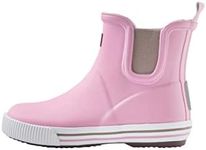 Reima Kids Wellington Boots Ankle High Wellington Boots - Waterproof Rain Boots for the City with 40% Natural Rubber and Cotton Lining - Vegan, Unicorn Pink, 14 UK