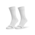 ONESCK Super Soft Cotton Dress Socks Vibrant Plain Colours for Men (White, 7-12)