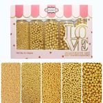 Confect Pearl Sprinkles | Celebration Sprinkles | Sprinkles for Cakes & Cupcakes Decoration | Assorted pack of 5 All That Glitters | Mix Golden Pearl Dragees - 100gms