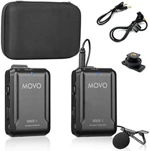 Movo Wmx-1 2.4Ghz Wireless Lavalier Microphone System Compatible with DSLR Cameras, Camcorders, iPhone, Android Smartphones, and Tablets (60m Audio Range)