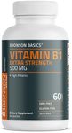 Bronson Vitamin B1 Extra Strength 500 MG High Potency Non-GMO, 60 Capsules