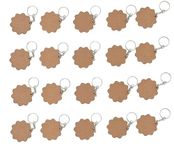 ChoiceHub Gifts Blank MDF Keychain Set - 20 Pieces, DIY Craft Key Rings in Flower Shape - 3mm Thick, Perfect for Personalization, Painting, Resin Art Work & Decoration (Flower)