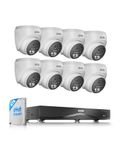 ZOSI 4K 16CH PoE CCTV Camera System for Home & Business, 8x 8MP PoE Security Cameras Indoor Outdoor, 32CH Expandable 4K NVR, 4TB HDD, Human/Vehicle AI Detection, Dual-Disk Backup, 100ft Night Vision