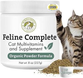 Wholistic Pet Organics Feline Complete: Cat Multivitamins for Total Body Health - Cat Supplement with Vitamins, Minerals, Prebiotics, Probiotics, Antioxidants and More - 8 Oz