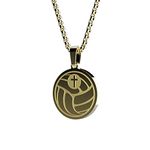 seensea Sports Luke 1:37 Athletes Necklace Baseball Football Soccer Basketball Volleyball Inspirational Pendant for Boys Girls Gift (Gold Volleyball)