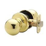 Copper Creek BK2020PB Ball Door Knob, Passage Function, 1 Pack, in Polished Brass