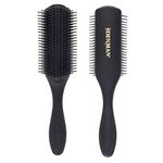 Denman Classic Styling Brush 9 Rows (Black) - D4 - Hair Brush for Blow-Drying & Styling – Detangling, Separating, Shaping & Defining Curls