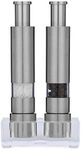 Grind Gourmet Salt and Pepper Grinder Set, Refillable, Manually Operated Pump & Grind, Thumb Press Peppermill, and Salt Grinder.