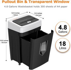 Bonsaii 15-Sheet Cross Cut Paper Shredder – Heavy Duty Office Use