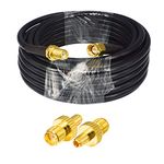 YILIANDUO SMA WiFi Antenna Extension Cable SMA Male to Female Low Loss Coaxial Cable RG58 5M + RF Adapter SMA to TS9 Adapter for 2G 3G 4G LTE SMA WiFi Antenna Aerial Antenna Cable