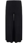 Yours Curve Super Wide Leg Stretch Palazzo Trousers - Women's - Plus Size Curve Black