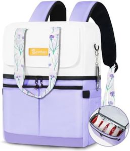Scothen Backpack Cooler with Double Decker&12 Ice Packs-Keeps 36 Cans Cold for Up to 8h-Waterproof&Leakproof Insulated Beach Cooler Backpack-Ice Chest Backpack Small Cooler Bag for Women Picnic Travel