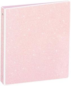 NatureTouch Glitter 1 Inch Binder Organizer (10.5'' x 11.5'') - Waterproof Durable View Binder, Holds 8.5'' x 11'' Letter Size 300 Pages, Pale Pink