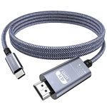 ANMIEL USB C to HDMI Cable 2M [4K@60Hz,High-Speed] Type To HDMI 2.0 Braided Cord for Home Office[Thunderbolt 3/4 Compatible] for iPhone 15 Pro/Pro Max,iPad Air 4/Pro 2021,iMac,XPS 17,Dell,HP