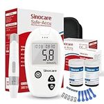 Sinocare Blood Sugar Monitor, Diabetes Testing Kit Safe Accu, Large Memory Capacity Blood Sugar Test Kit with 50 Test Strips & 50 Lancing Devices, for Diabetics Home Self-Testing in mmol/L