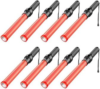 RoadHero 8 Pack Traffic Wands, 16 Inch Led Traffic Control Baton, Night Safety Light Wand with 3 Flashing Modes, Air Marshaling Signal Wand Plus White LED on Tip for Airport, Parking, Car Directing