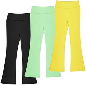 BIG ELEPHANT Girls Flare Leggings Kids Bell Bottoms High Waisted Bootcut Yoga Dance Flared Pants