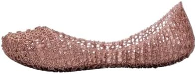 mini melissa Campana Papel Ballet Mary Jane Flat for Kids, Rose Glitter, 13