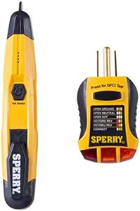 Sperry Instruments STK001 Non-Contact Voltage Tester (VD6504) & GFCI Outlet / Receptacle Tester (GFI6302) Kit, Electrical AC Voltage Detector, Yellow & Black