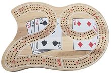 Misc LARGE WOODEN CRIBBAGE BOARD - 3 TRACKS INCLUDING PEGS