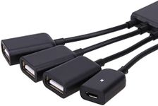 OTG Adapter Cable 4 in 1 Type-C, Universal Female Data Transfer Cord Adapter for USB-C Port Phone, USB Hub Micro USB Extension Cable for Android Tablet