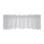 Lyla Kitchen Curtain Tier Lace Window Valance for Bar Cafe Balcony Dining Room White