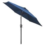 Simple Deluxe 7.5' Patio Umbrella Outdoor Table Market Yard Umbrella with Push Button Tilt/Crank, 6 Sturdy Ribs for Garden, Deck, Backyard, Pool, Blue