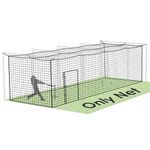 Baseball Batting Cage Nets, ONLY NET, 10'H x10'W x 35'L Baseball and Softball Cage Netting, 1.88" Mesh, Professional Fully Enclosed Heavy Duty PE Hitting Cage Net with Door, Without Poles