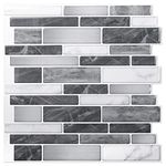 Art3d 10-Sheet Self-Adhesive Tile Backsplash for Kitchen, Vinyl Decorative Marble Tiles, 30 * 30cm