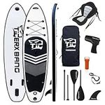 TIGERXBANG Black Tiger Collection Inflatable Stand Up Paddle Board SUP Board with Kayak Seat Electric Pump |320x82x15cm| for Adults/Kids| ISUP PaddleBoarding Complete Kit