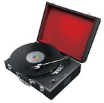 Polaroid PBT4000BK Portable Bluetooth Turntable with Speakers for Vinyl and Wireless Devices, Black