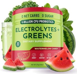 Keto Vitals Greens Powder Plus Electrolytes - Daily Super Greens Powder with Superfoods - Green Drink with Sugar Free Electrolytes for Hydration, Gut Health & Digestion, Watermelon Candy - 30 Servings