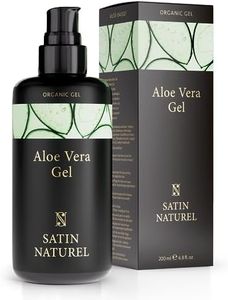 Aloe Vera Gel Puro 200ml, After Sun con Aloe Vera Puro Gel y Acido Hialuronico - Protector Solar Cabello - Crema Hidratante Facial Mujer y Crema Hidratante Corporal - Satin Naturel